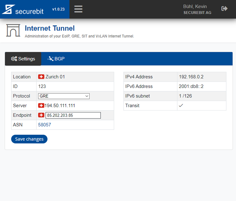 Cloud Manager EoIP, GRE, SIT and VxLAN