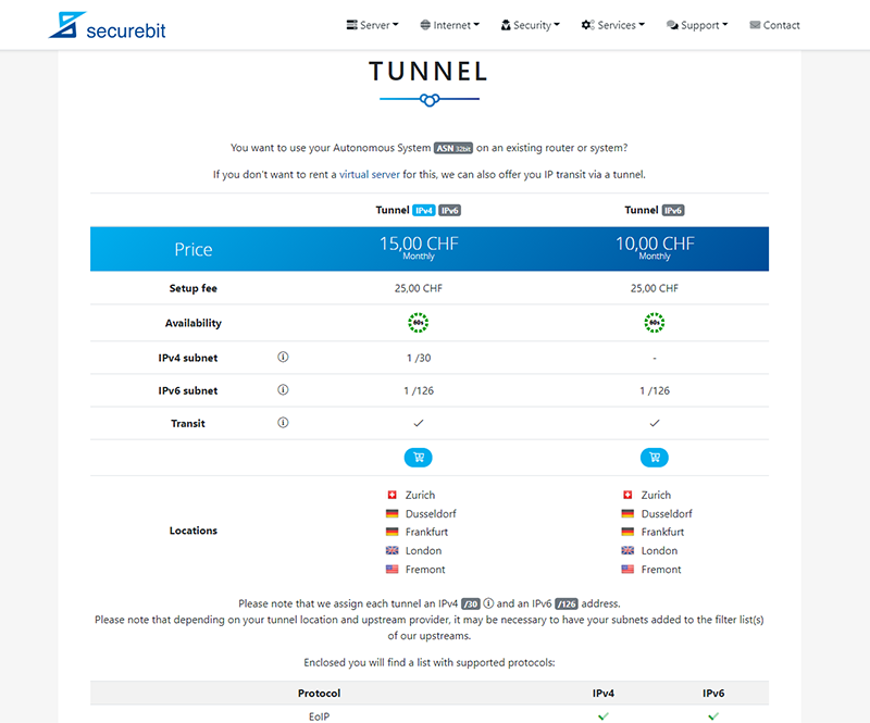 EoIP, GRE, SIT and VxLAN Tunnel Offers