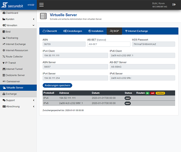 Cloud Manager BGP