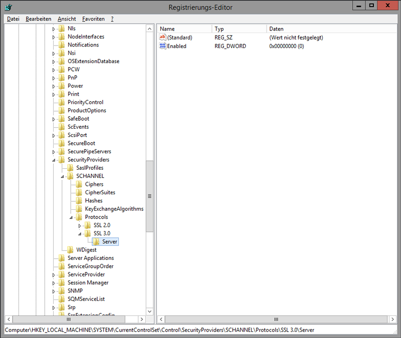 RegEdit SSL3 RegEdit SSL3