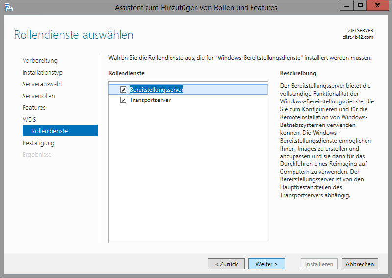 WDS Rollendienste WDS Rollendienste