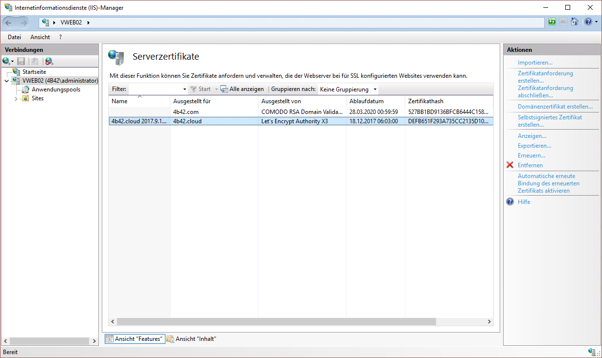 IIS Lets Encrypt