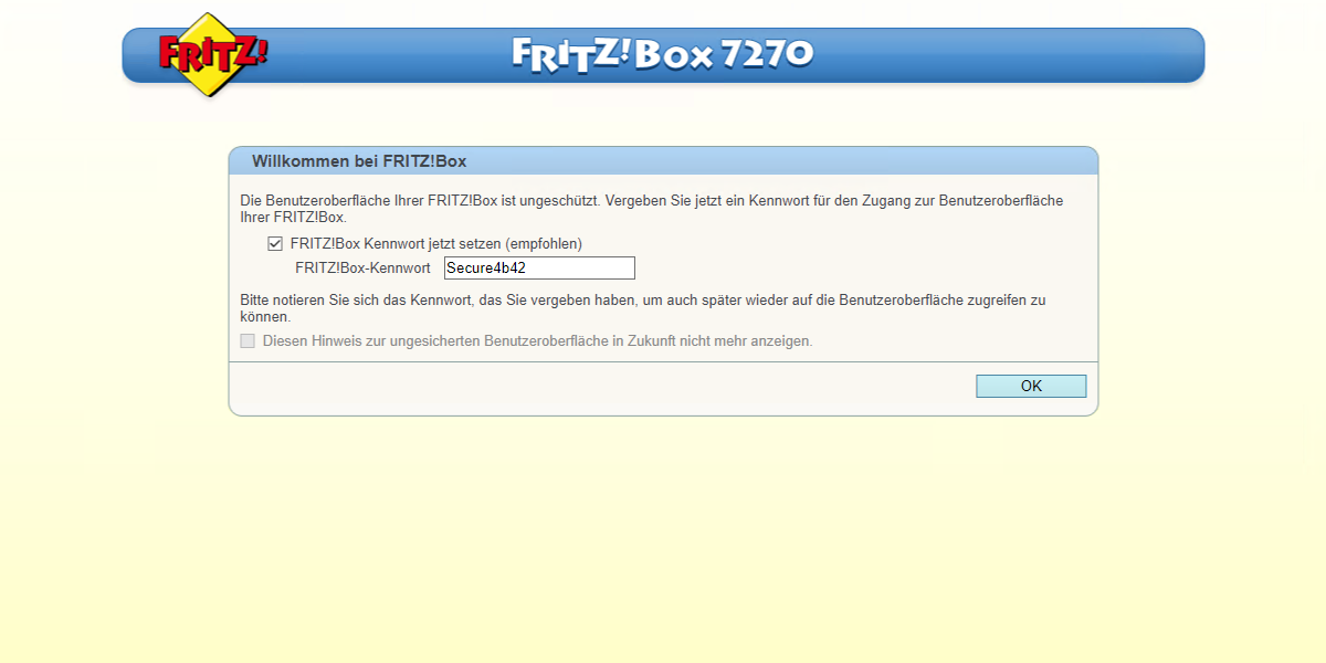 Willkommen bei Fritz!Box Willkommen bei Fritz!Box