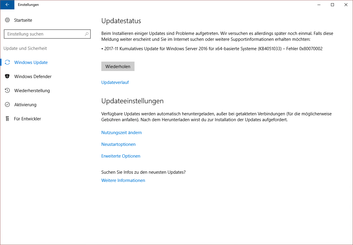 Windows Updates Error Windows Updates Error