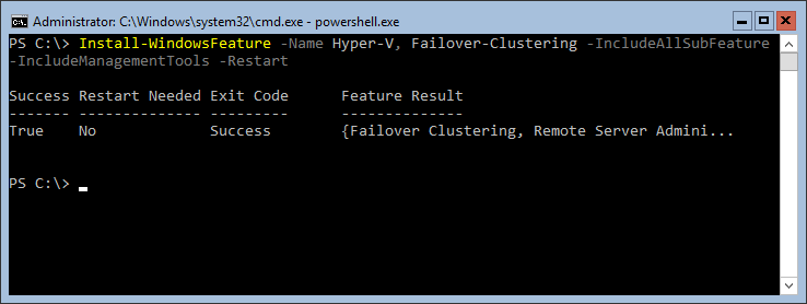 Failover Cluster Feature Failover Cluster Feature