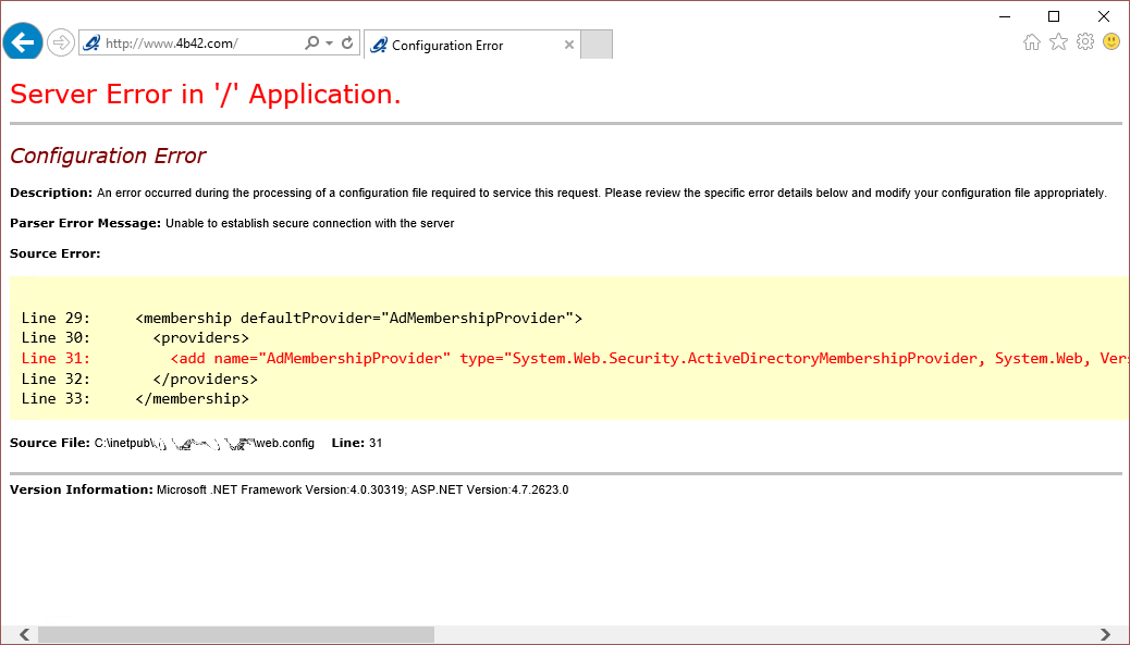C# Server Error C# Server Error