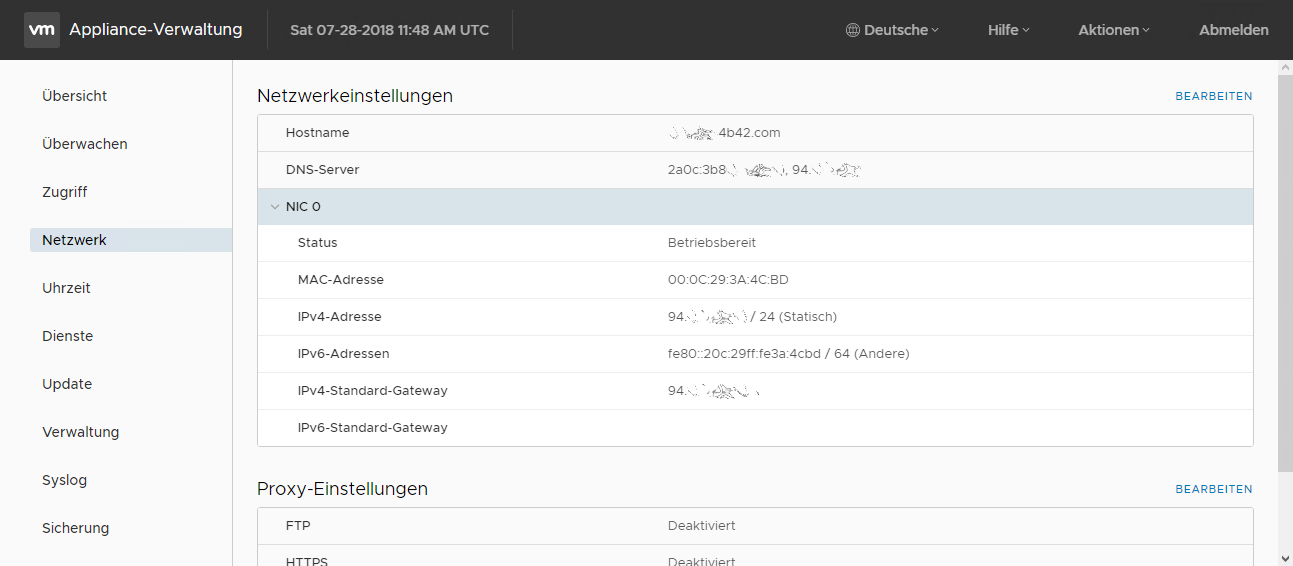 VCSA 6.7 IPv6 VCSA 6.7 IPv6