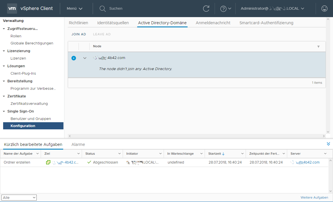 VCSA 6.7 Single Sign-On VCSA 6.7 Single Sign-On