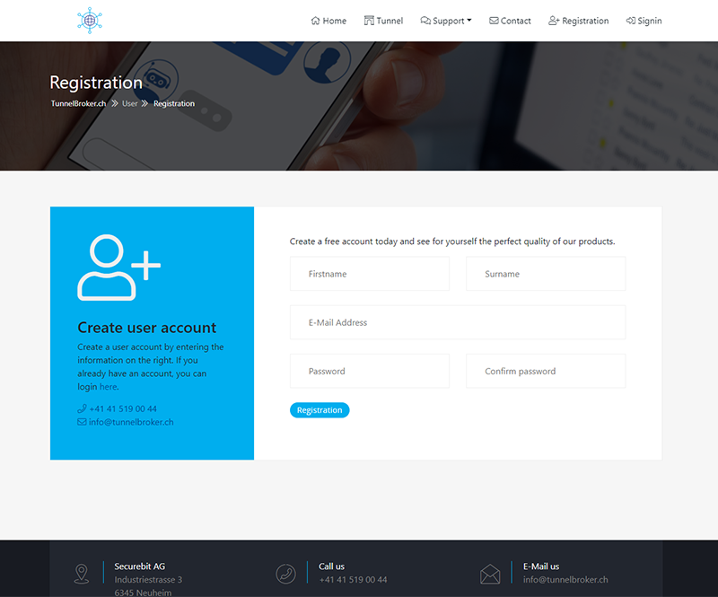 Account creation Account creation