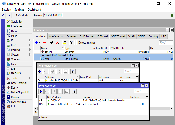 MikroTik SIT Ipv6 Tunnel MikroTik SIT Ipv6 Tunnel