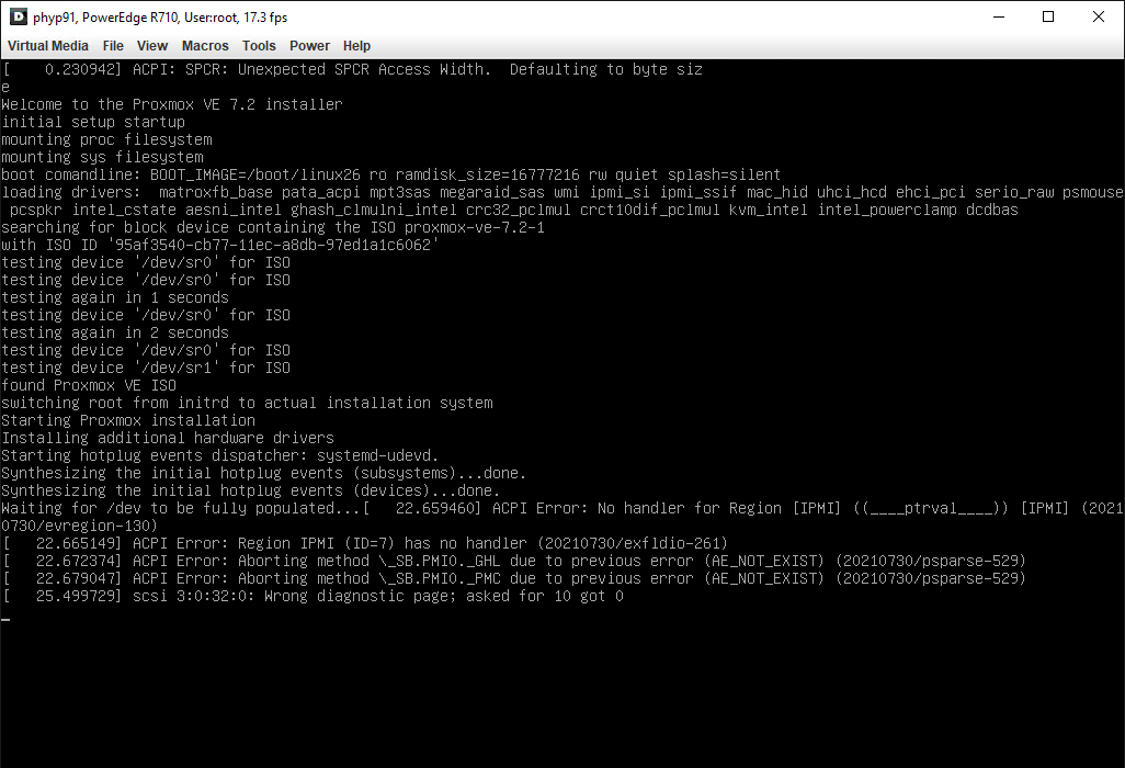Proxmox ACPI Error Proxmox ACPI Error